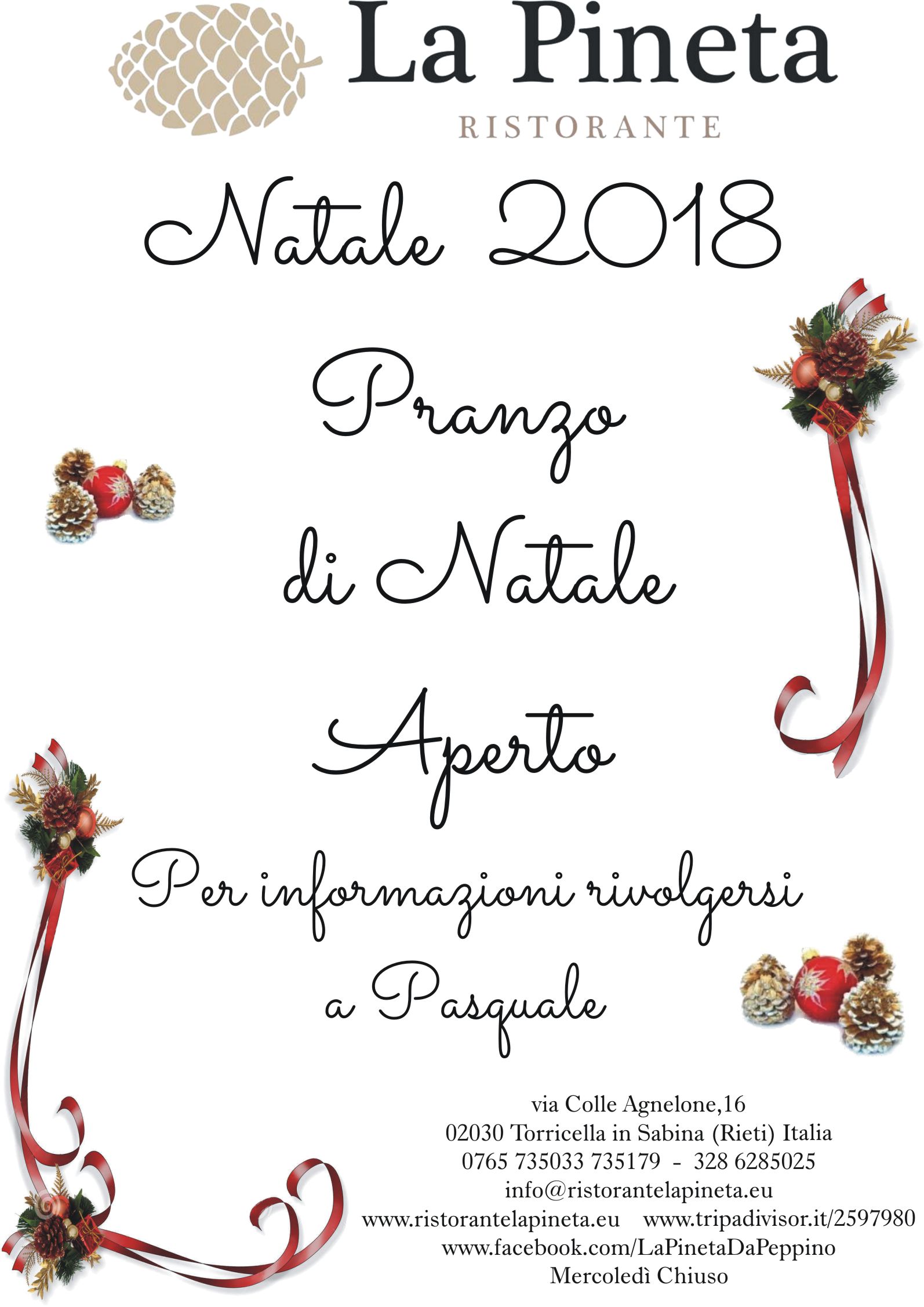 Pranzo Di Natale 2018 La Pineta