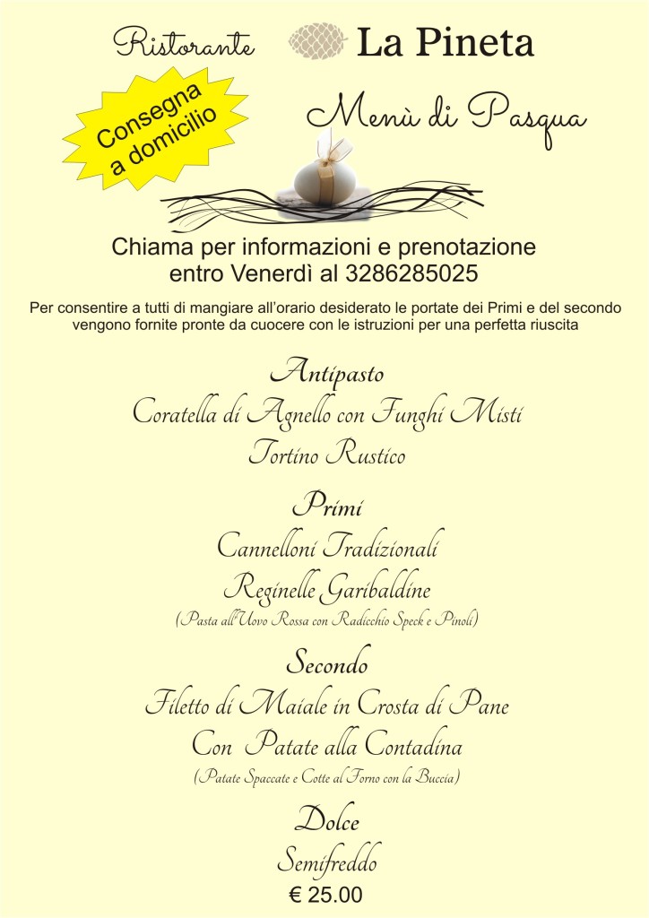 Menu di pasqua 2020