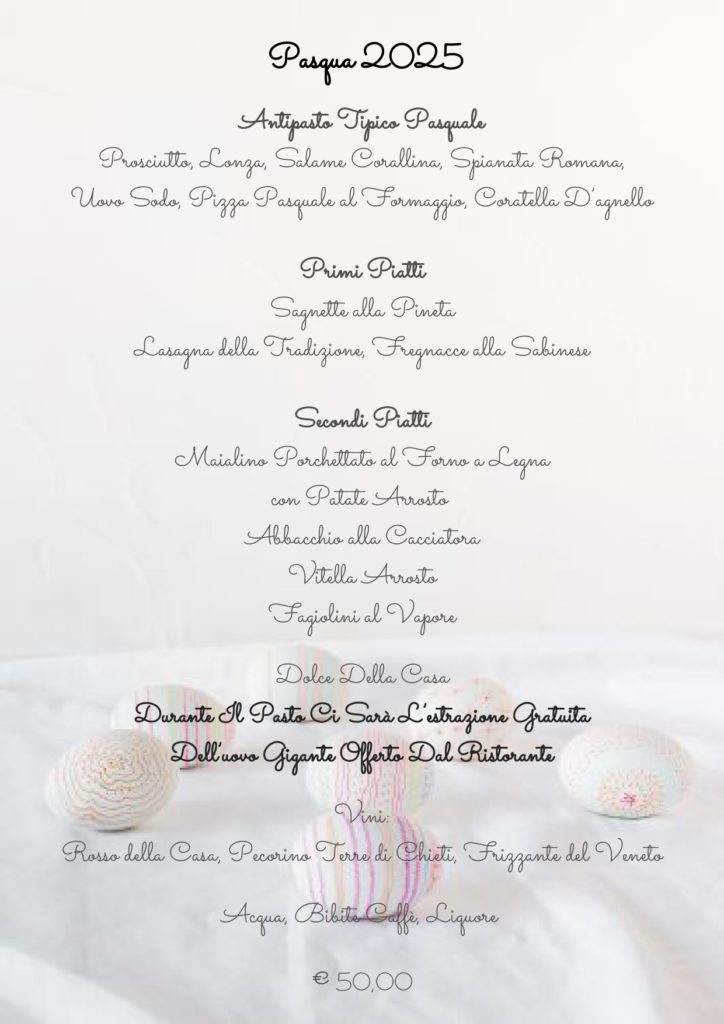 Menu di Pasqua 2025